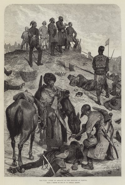 La guerre, après une attaque sur le redoute à Plevna - Richard Caton Woodville junior